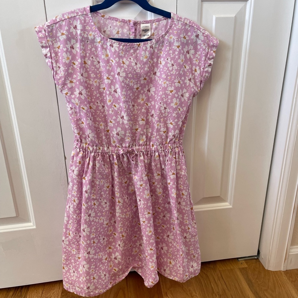 Pink flower dress. OshKosh pink floral linen dress. Size 10